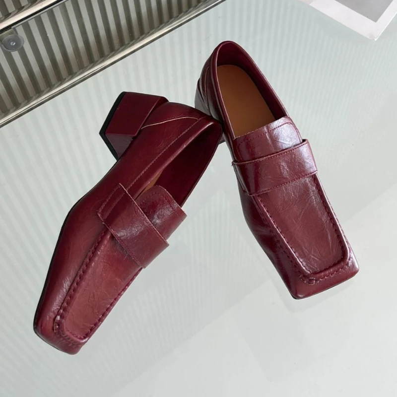 Leatherwork Designs - Zapatos de vestir con tacón grueso