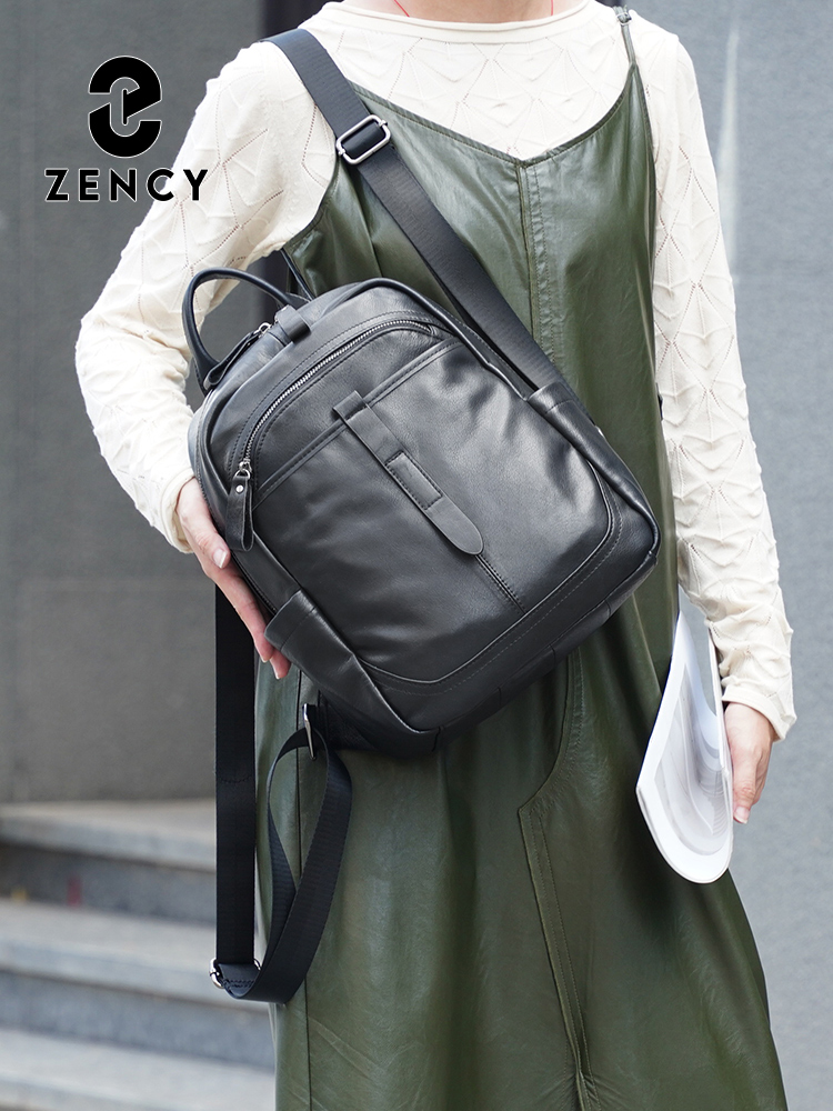 Leather Work Womens Backpack - Mochila Zency de piel auténtica para