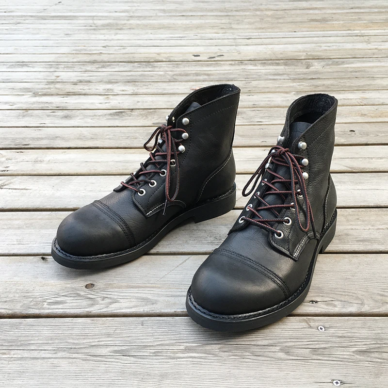 Leather Workshop - Nuevos zapatos para hombre, botas Vintage