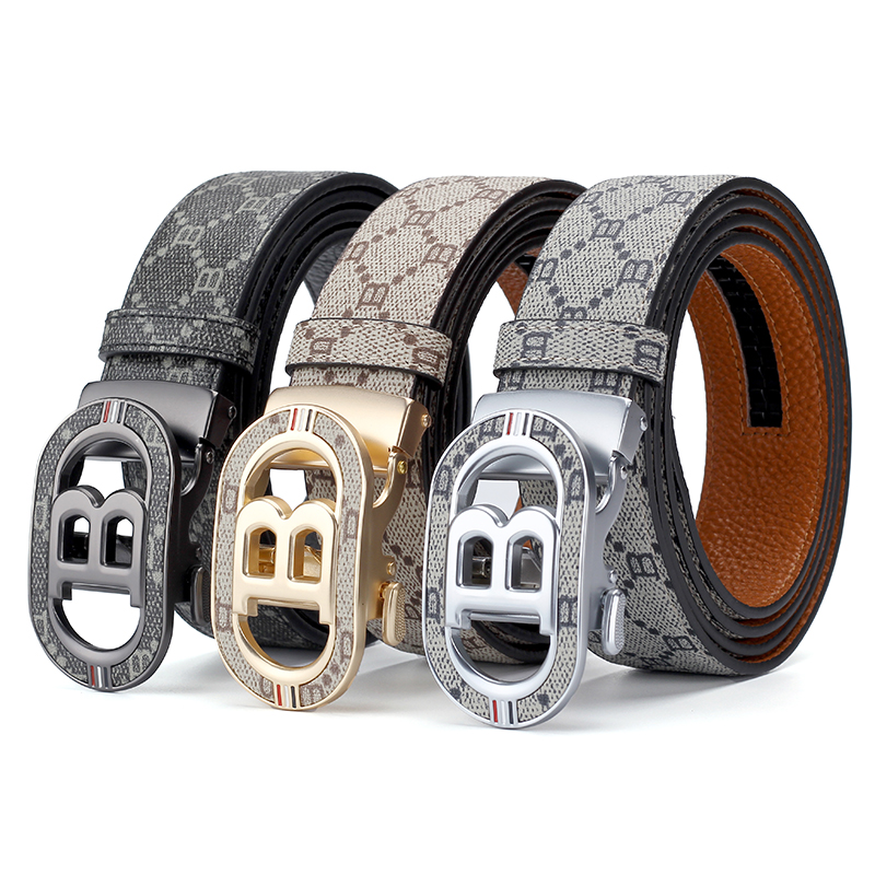Leather Works Belt - Cinturón de Moda con Hebilla Automática