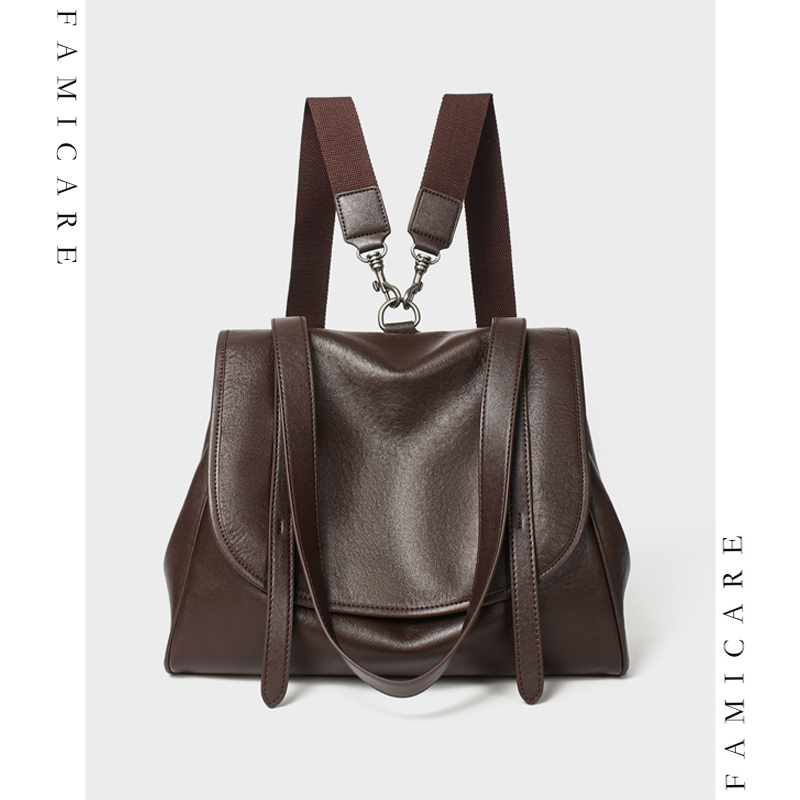 Leather Work Womens Backpack - Mochila Vintage de cuero dividido suave