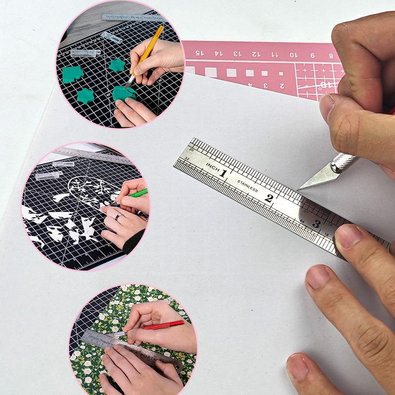 Juego de tapetes de corte de P - Leatherwork Ruler reseña y precio