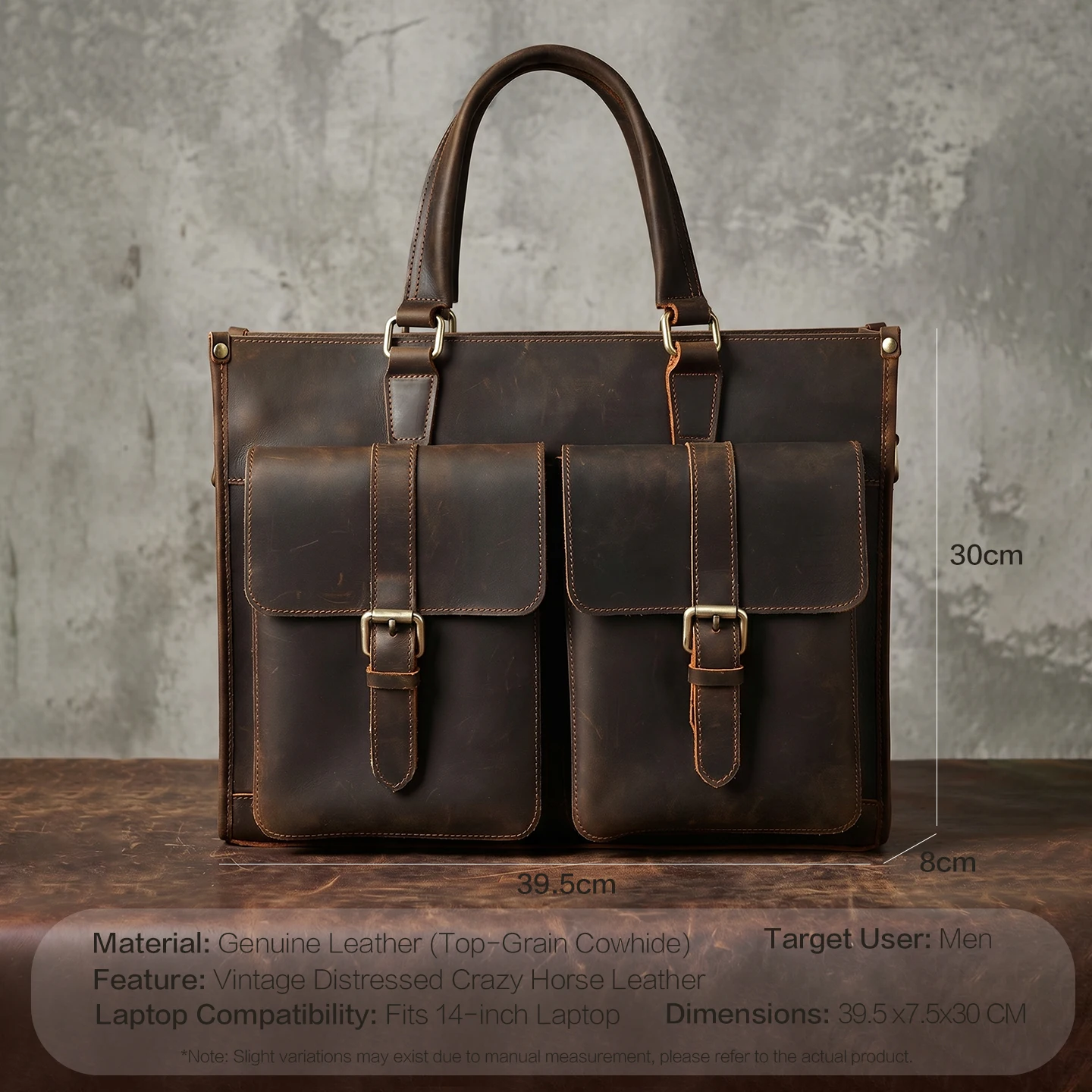 Maletín de Cuero Genuino Vinta - Leatherwork Thread reseña y precio