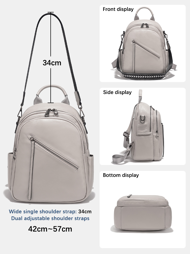 Mochila Zency de cuero genuino - Leather Work Womens Backpack reseña y precio