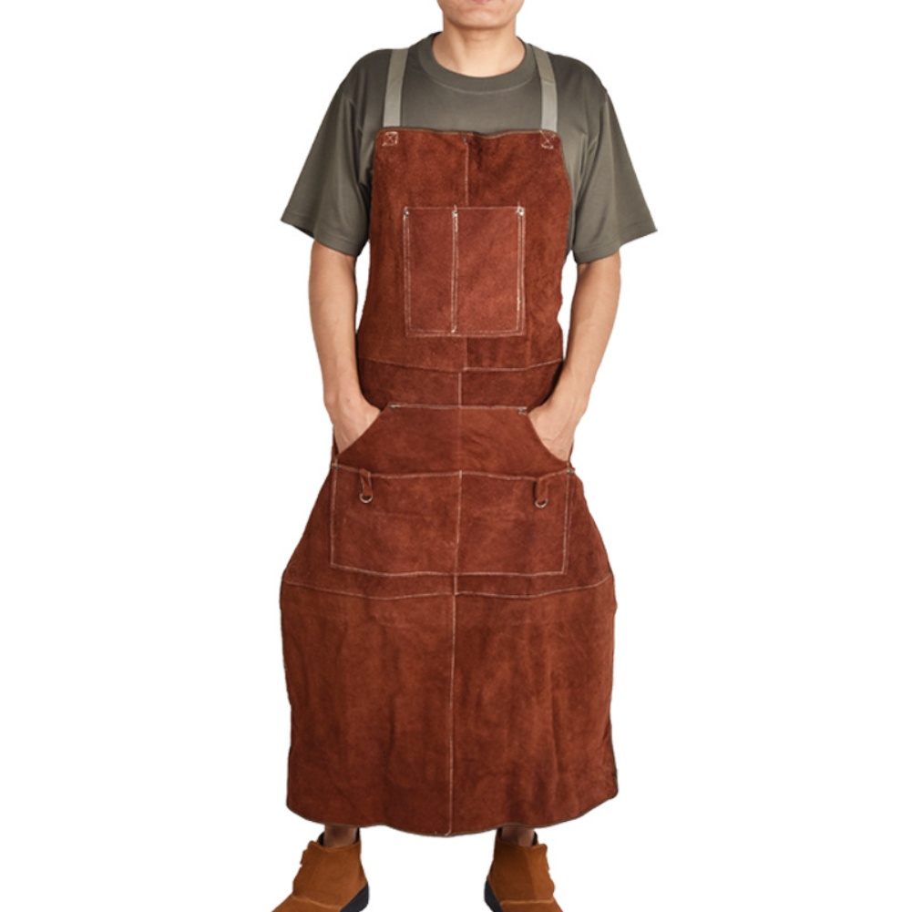 Delantal de cuero de vaca marr - Leather Workshop reseña y precio