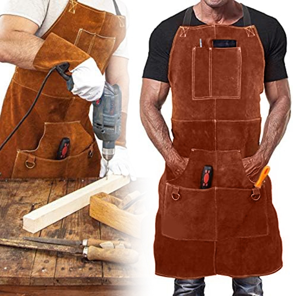 Delantal de cuero de vaca marr - Leather Workshop reseña y precio