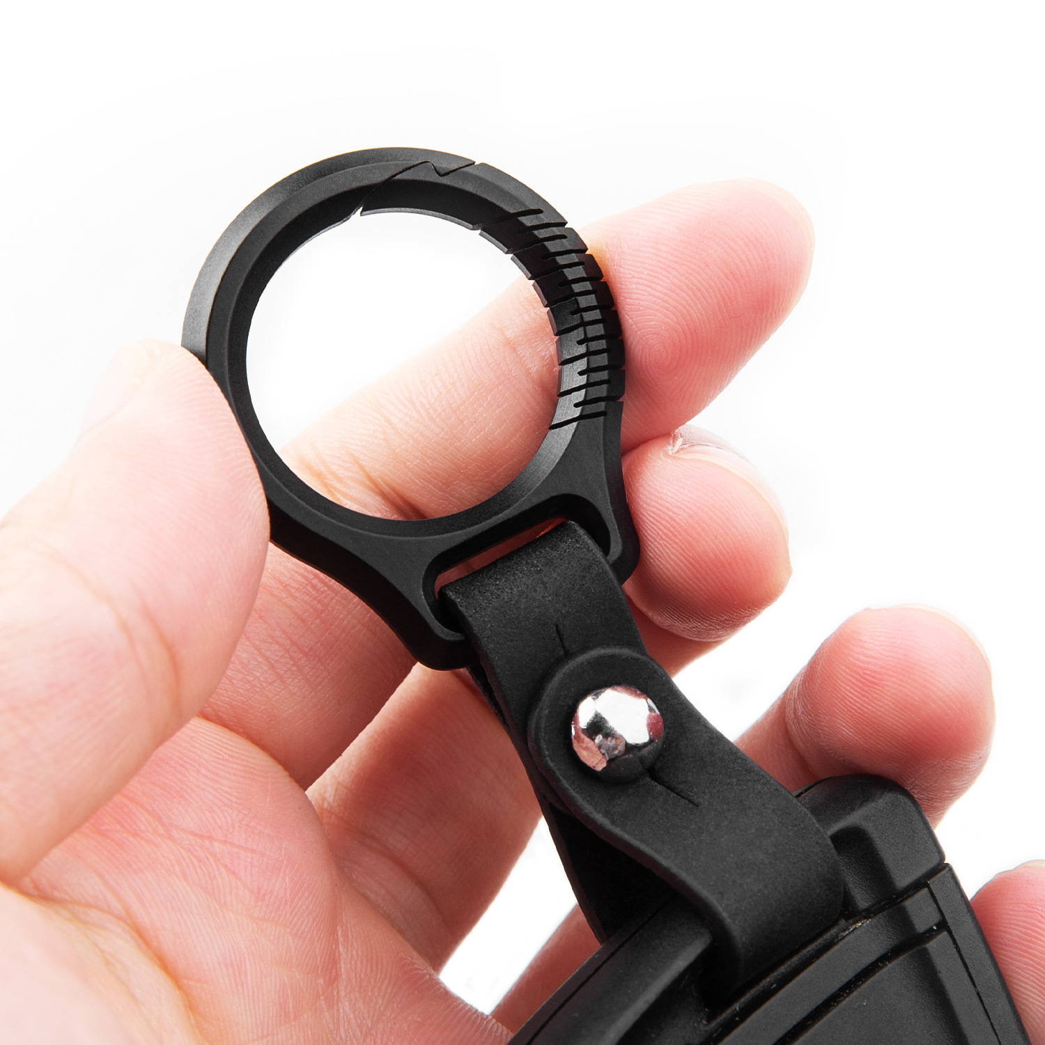 LLavero de titanio negro de lu - Leatherwork Ruler reseña y precio